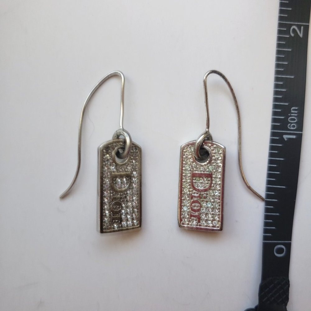 Christian Dior logo Crystal drop earrings - Picture 4 of 5